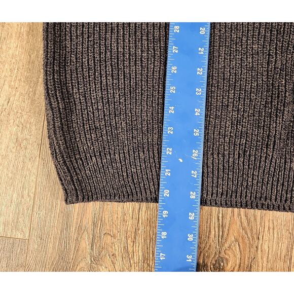 Vintage Eddie Bauer Sweater Mens XL Fisherman Henley Y2K Chunky Heathered Navy - Picture 5 of 6